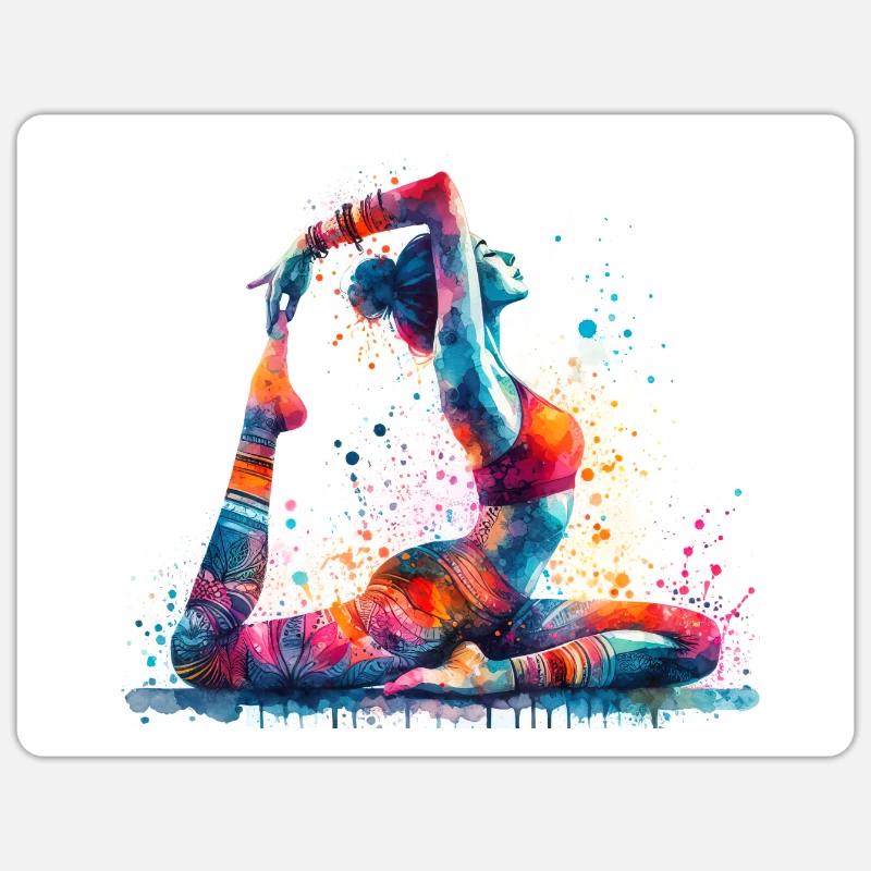 Yoga Exercise - Sticker size S (10 x 10 cm) - white matte