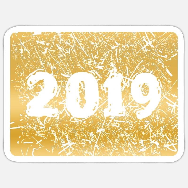 Numéro 2019 - Sticker taille S (10 x 10 cm) - blanc mat