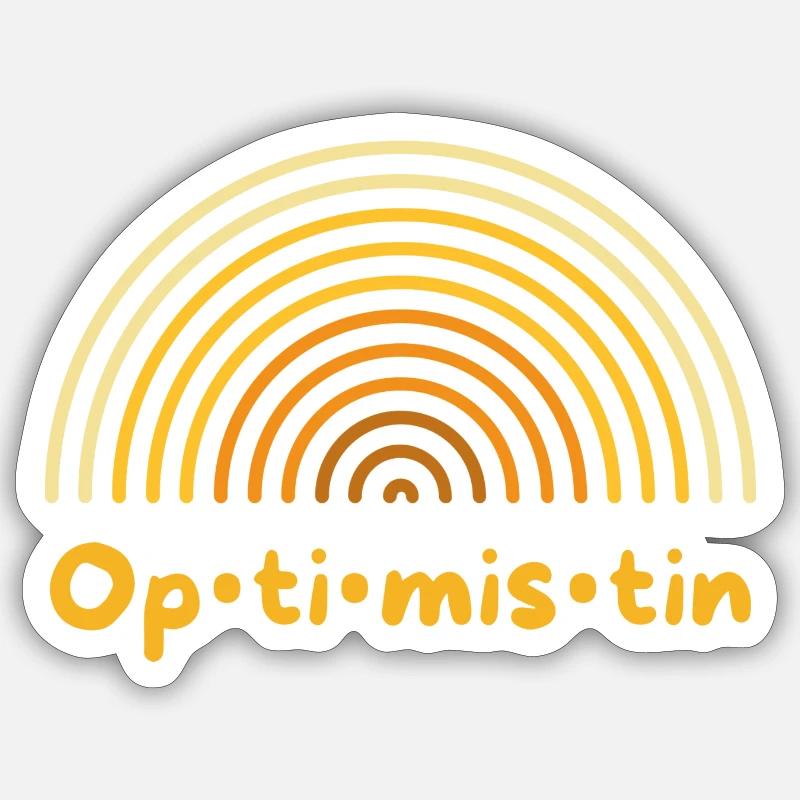 Optimistin - Sticker Größe S (10 x 10 cm) - Mattweiß