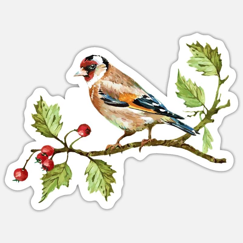 Bunter Vogel - Sticker Größe S (10 x 10 cm) - Mattweiß