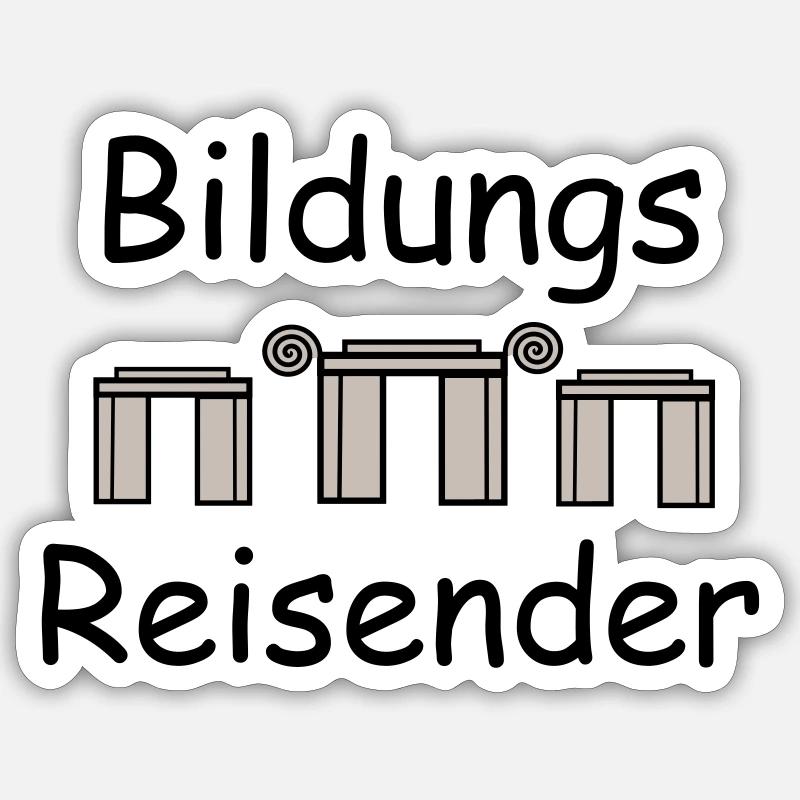 Bildungsreisender - Sticker Größe S (10 x 10 cm) - Mattweiß