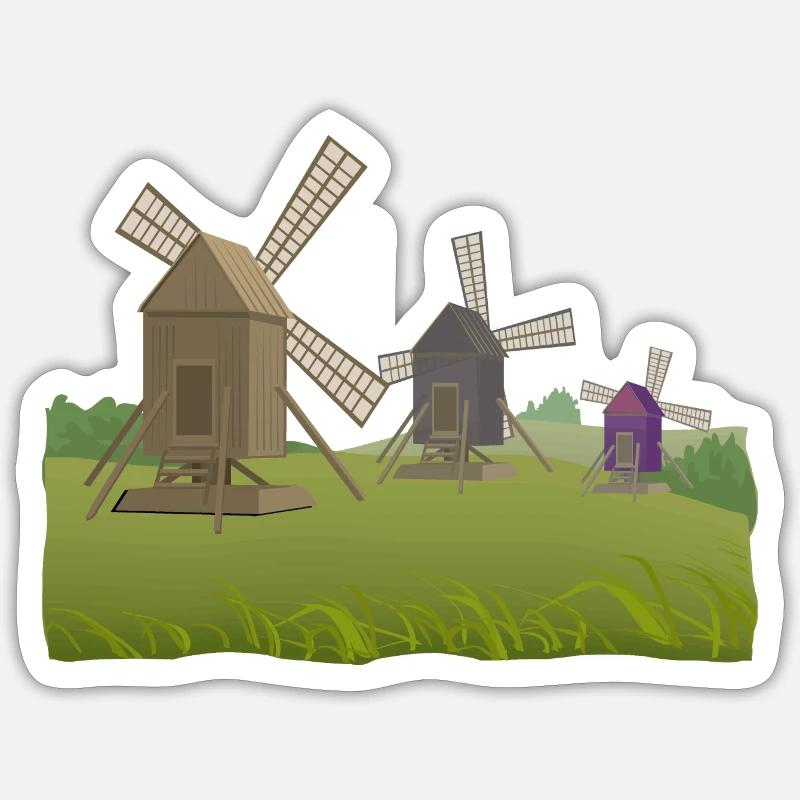 Windmühlen Sticker Größe S (10 x 10 cm)
