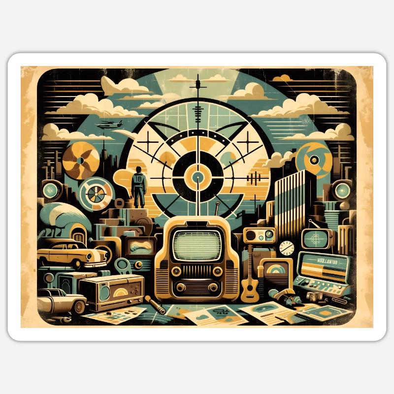 Retro Fallout - Sticker Größe S (10 x 10 cm) - Mattweiß