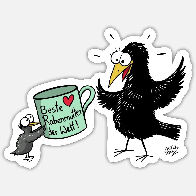 Rabenmutter Muttertag Sticker Größe S (10 x 10 cm)