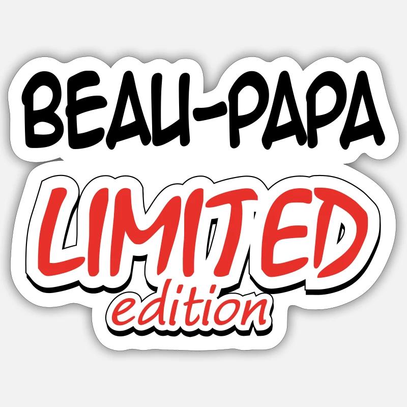 BEAU PAPA LIMITED EDITION - Sticker taille S (10 x 10 cm) - blanc mat
