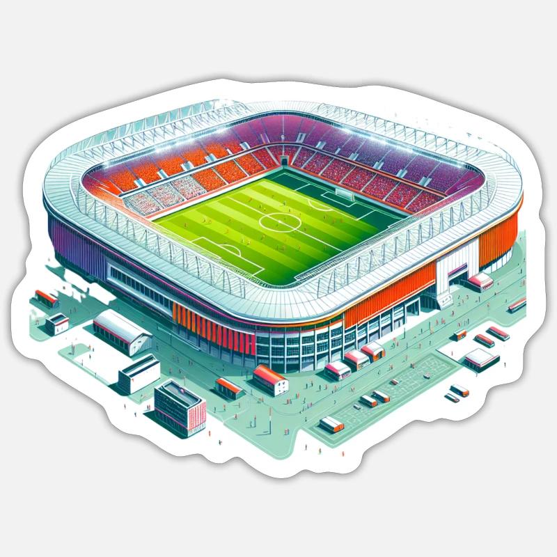 Colorful soccer stadium Sticker size S (10 x 10 cm)