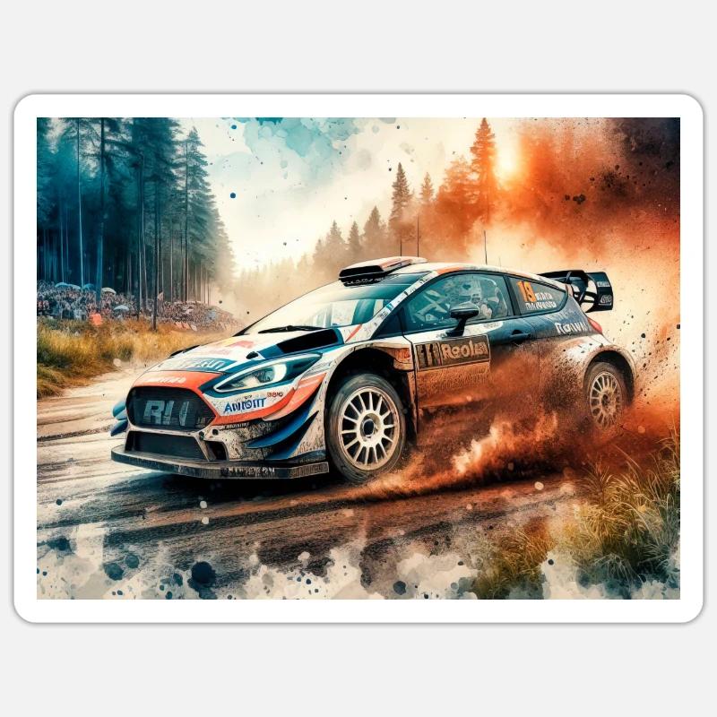 Rallye-Auto Sticker Größe S (10 x 10 cm)