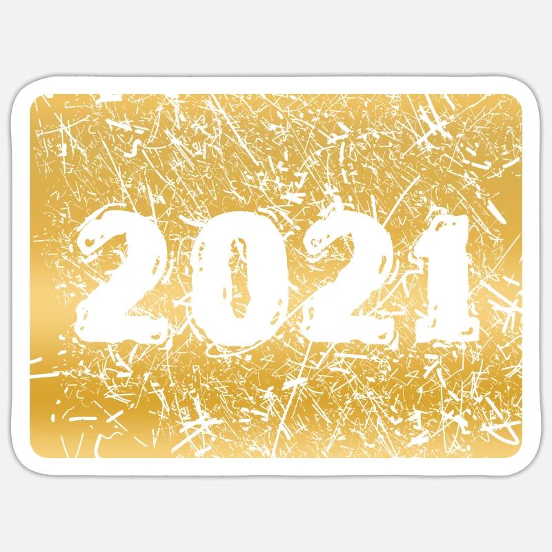 Chiffre 2021 - Sticker taille S (10 x 10 cm) - blanc mat