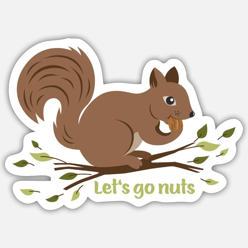 Écureuil des forêts Sticker taille S (10 x 10 cm)