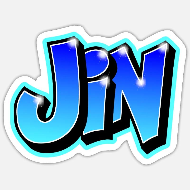 "JIN" graffiti imrimable on any medium Sticker size S (10 x 10 cm)