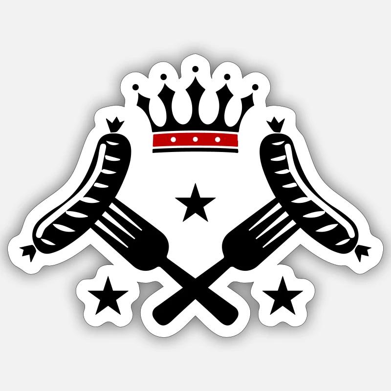 Bratwurst Würstchen Wurst - Sticker Größe S (10 x 10 cm) - Mattweiß