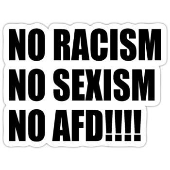 no racism no sexism no afd - Sticker size S (10 x 10 cm) - white matte - Front