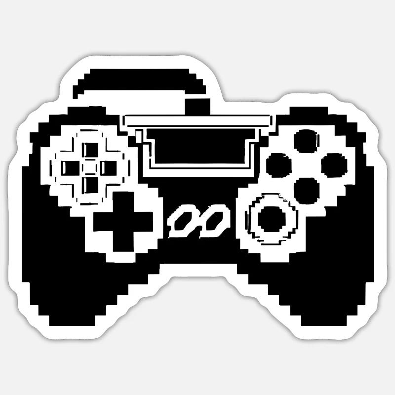 Gamepad Pixel Grafik Sticker Größe S (10 x 10 cm)