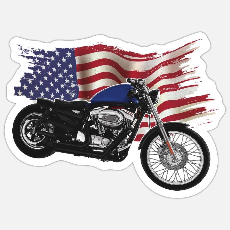 Chopper // Custom // Motorrad - Sticker Größe S (10 x 10 cm) - Mattweiß
