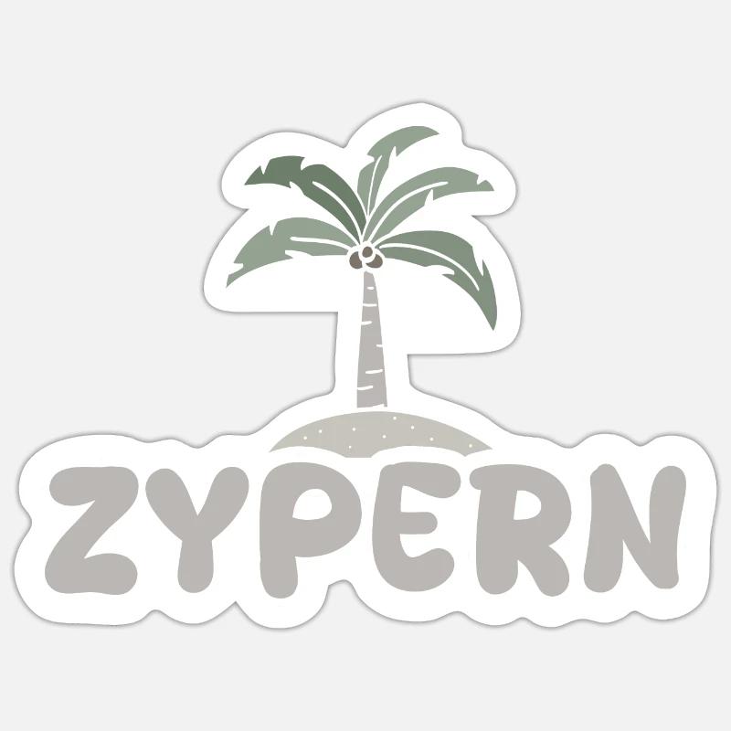 Chypre comme Chypre - Sticker taille S (10 x 10 cm) - blanc mat