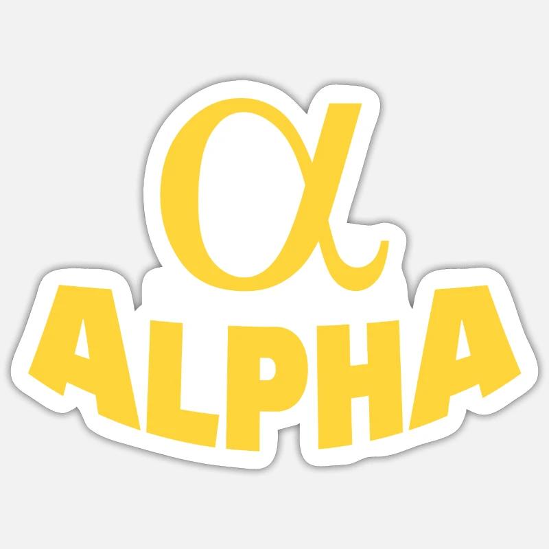 ALPHA - Sticker taille S (10 x 10 cm) - blanc mat