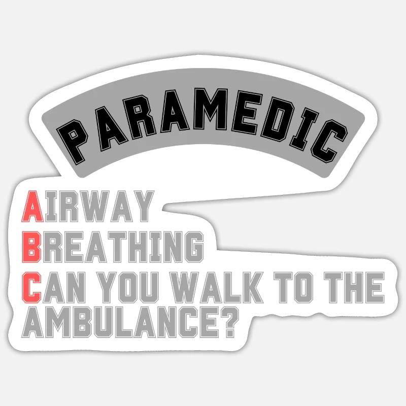 Ambulancier paramédical ABC - Sticker taille S (10 x 10 cm) - blanc mat