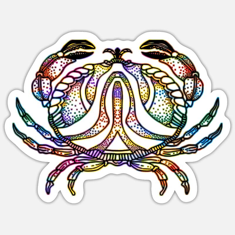 Crabe - Sticker taille S (10 x 10 cm) - blanc mat