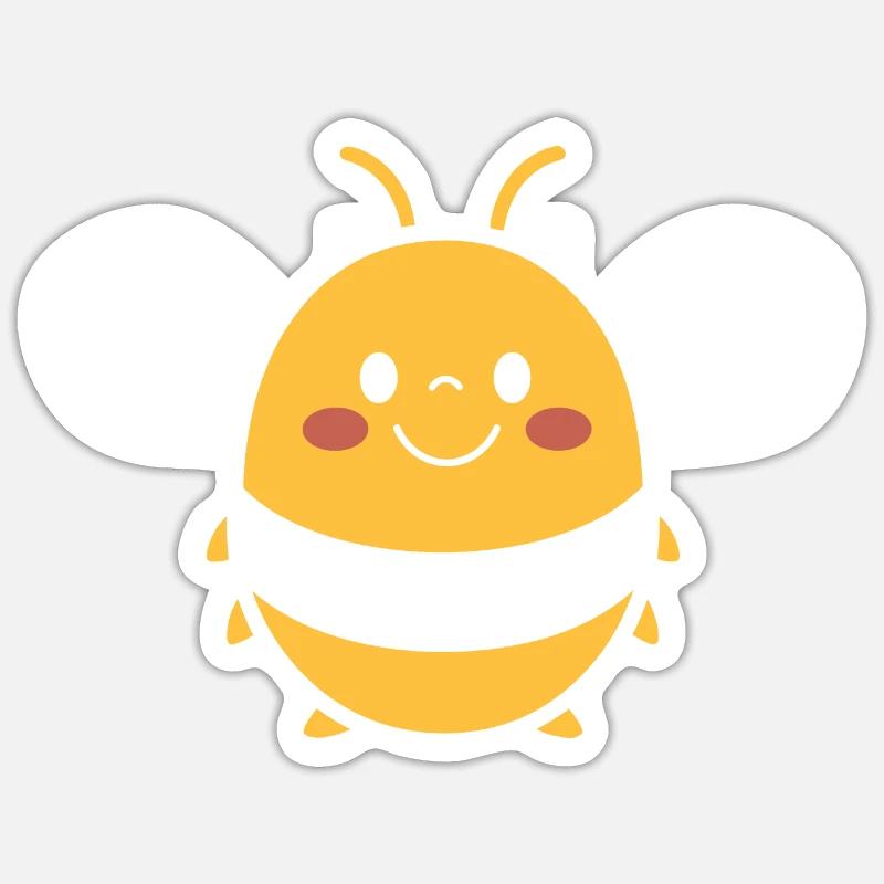 Bee - Sticker size S (10 x 10 cm) - white matte