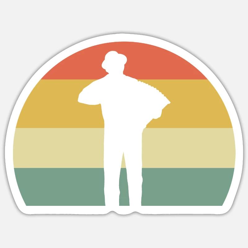 Accordéon - Sticker taille S (10 x 10 cm) - blanc mat