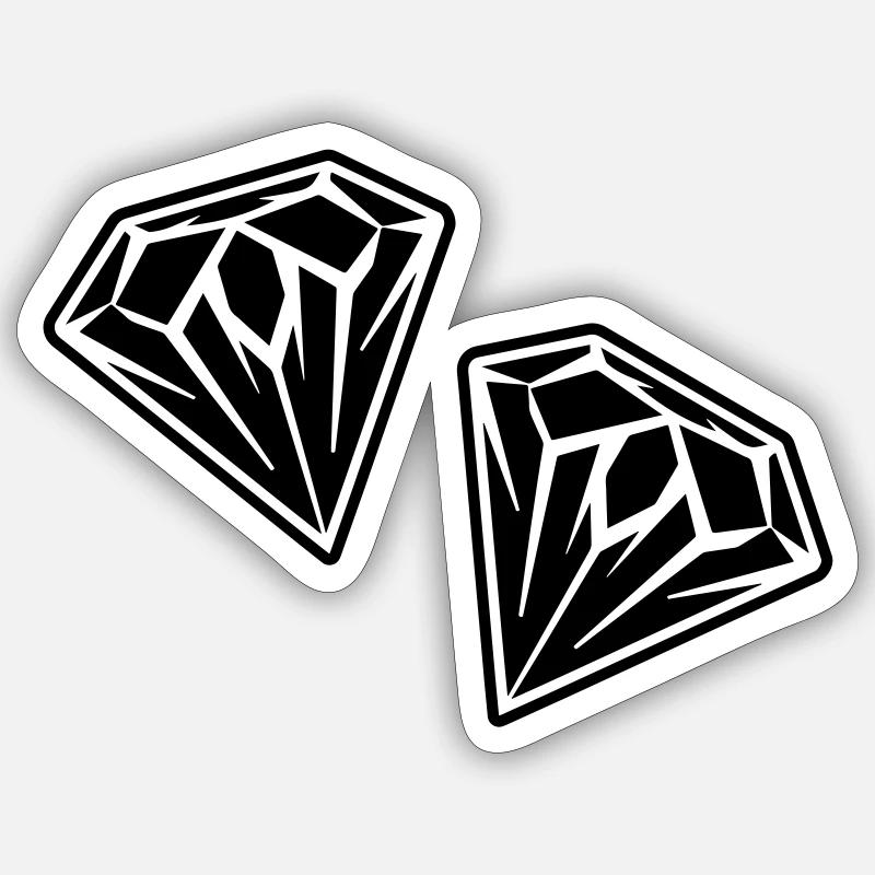 Logo symbole diamant - Sticker taille S (10 x 10 cm) - blanc mat