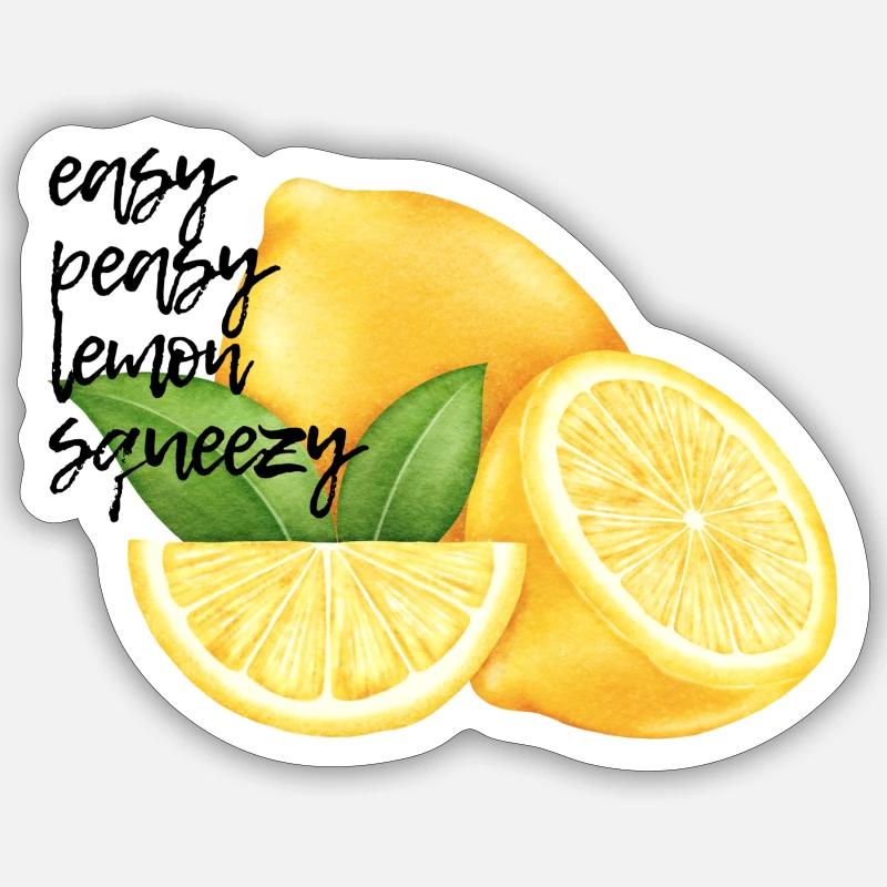 Zitrone - Sticker Größe S (10 x 10 cm) - Mattweiß