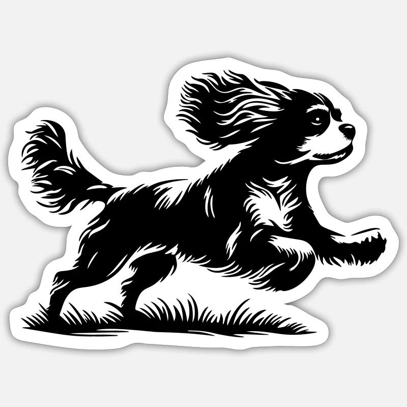 Cavalier King Charles Spaniel - Sticker taille S (10 x 10 cm) - blanc mat