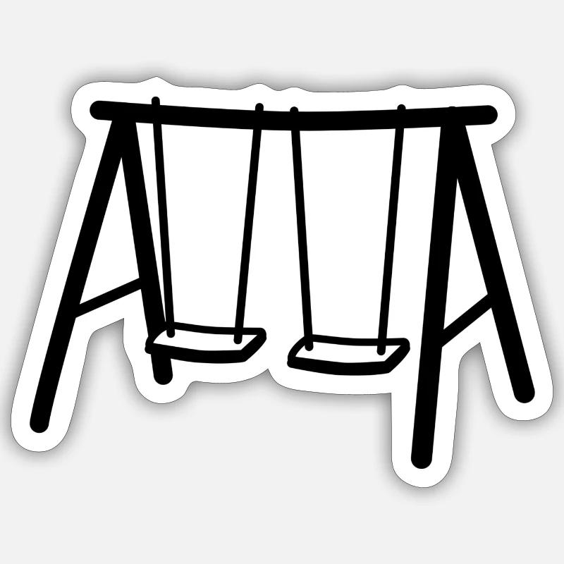 Balançoire - Sticker taille S (10 x 10 cm) - blanc mat