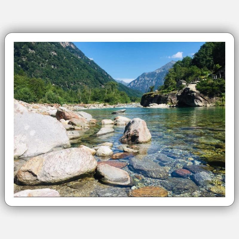 Flussbeet - Sticker Größe S (10 x 10 cm) - Mattweiß