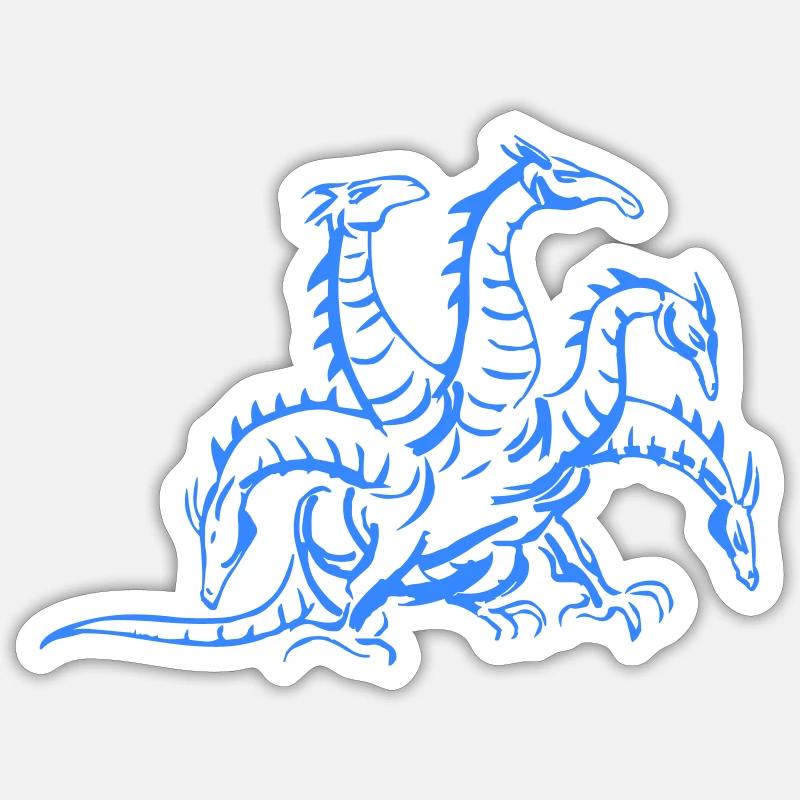 Dragon Hydre - Sticker taille S (10 x 10 cm) - blanc mat