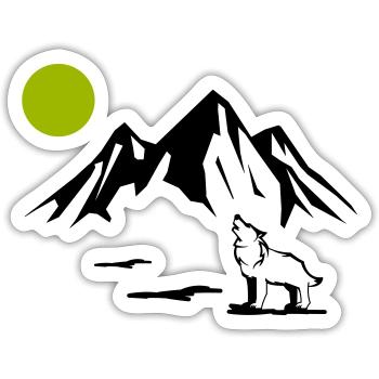 wolf vollmond - Sticker Größe S (10 x 10 cm) - Mattweiß - Vorne