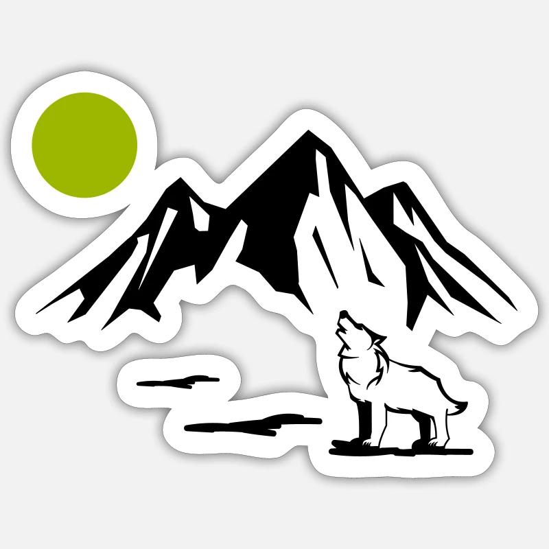 Wolf Full Moon Sticker size S (10 x 10 cm)