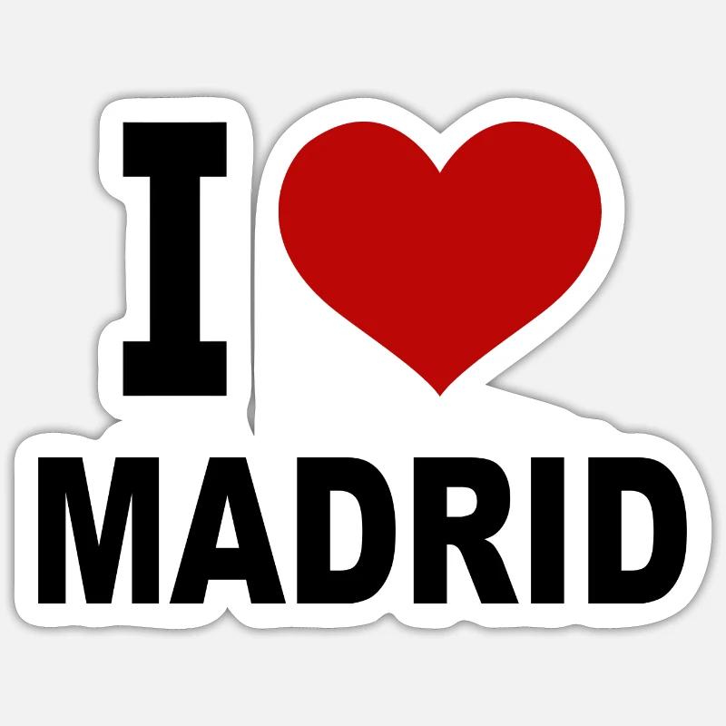 J’adore Madrid - Sticker taille S (10 x 10 cm) - blanc mat