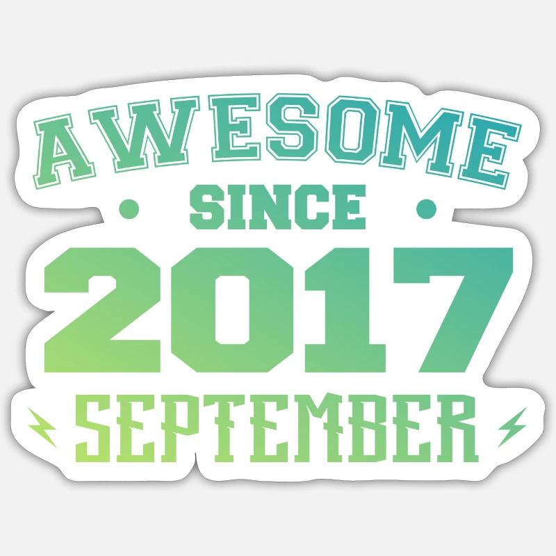 September 2017 Geburtstagsgeschenk September 2017 Sticker Größe S (10 x 10 cm)