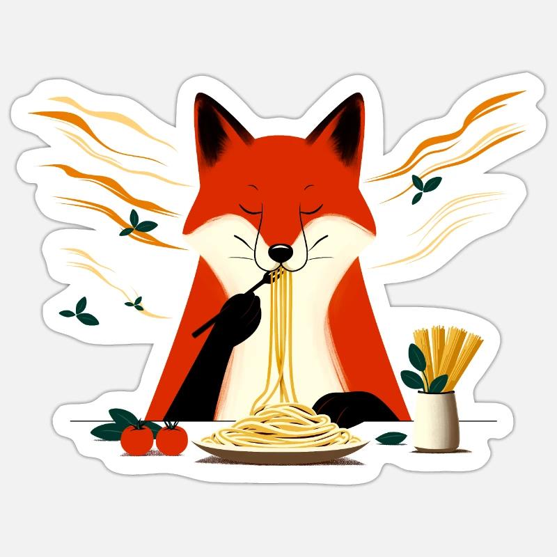 Pâtes Fox - Sticker taille S (10 x 10 cm) - blanc mat