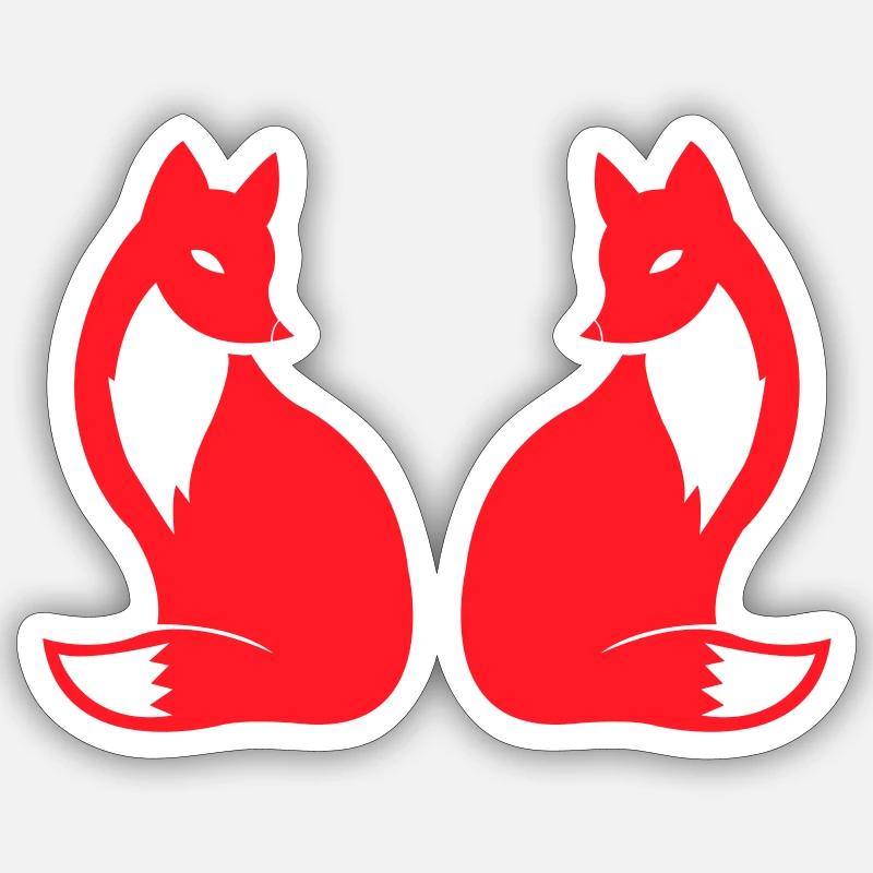 fox 2 - Sticker Größe S (10 x 10 cm) - Mattweiß