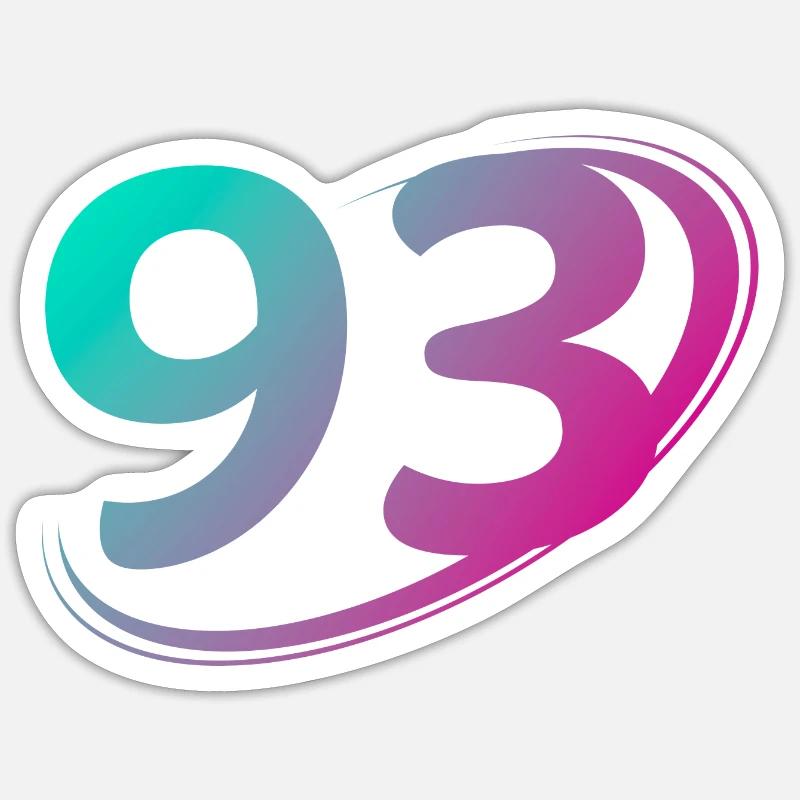 Number 93 multicolor Sticker size S (10 x 10 cm)