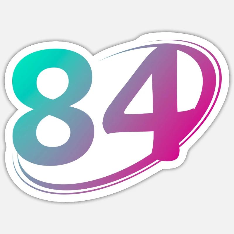 Number 84 multicolor Sticker size S (10 x 10 cm)