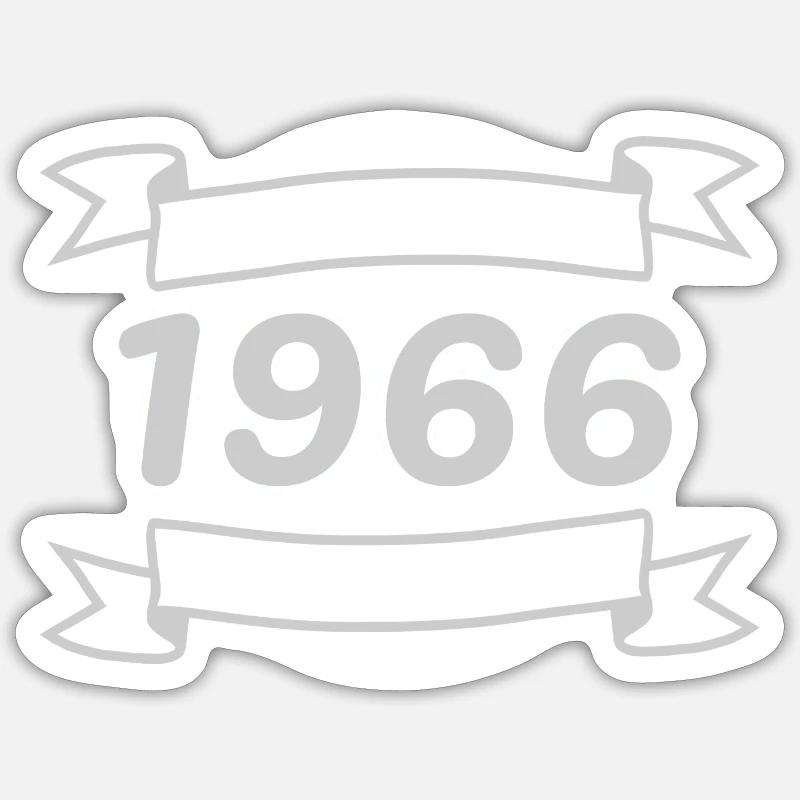 Oldtimer 1966 - Sticker taille S (10 x 10 cm) - blanc mat