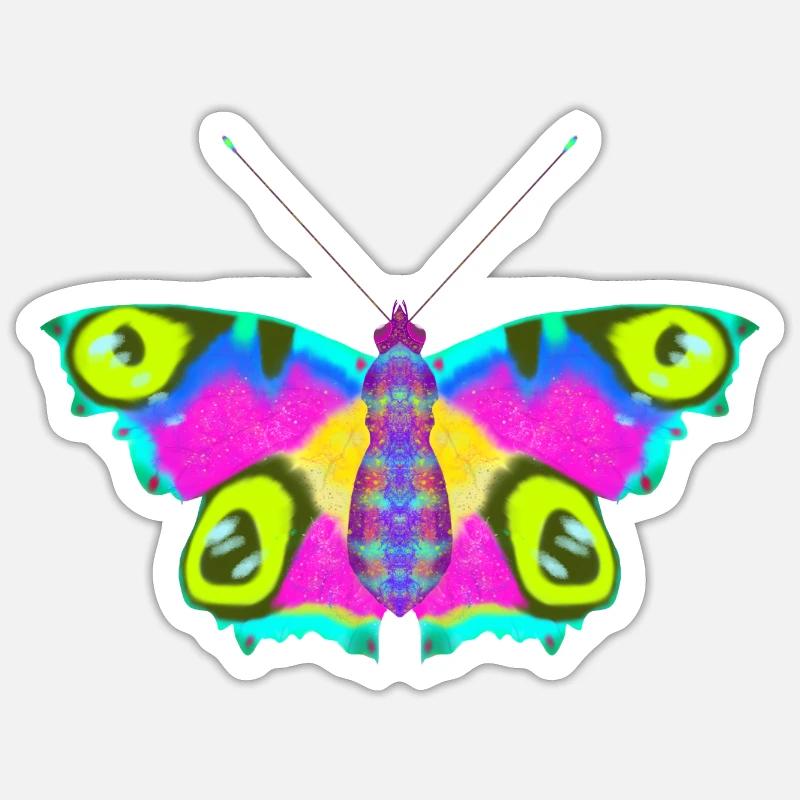 butterfly project - Sticker Größe S (10 x 10 cm) - Mattweiß