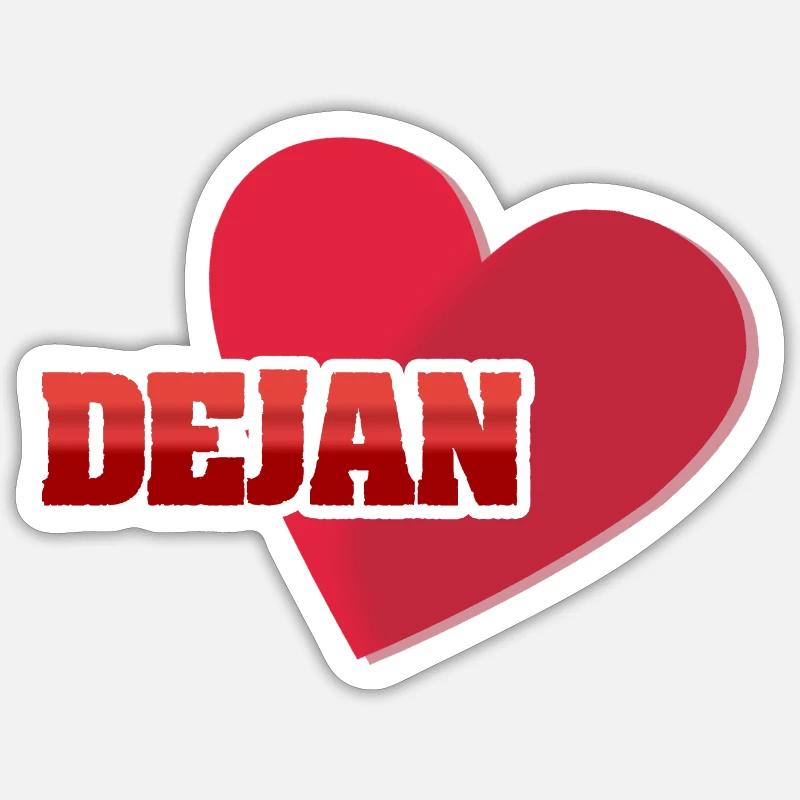 First name Dejan - Sticker size S (10 x 10 cm) - white matte