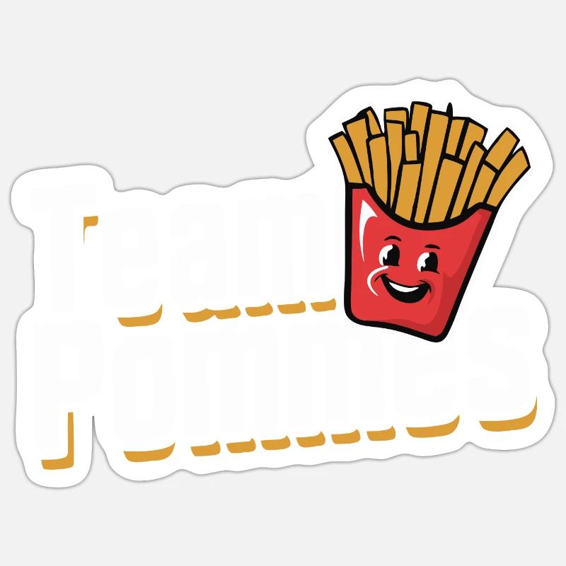 Frites, frites, restauration rapide - Sticker taille S (10 x 10 cm) - blanc mat