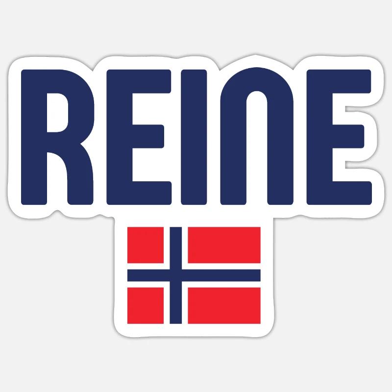 Conception du drapeau de la Reine-Norvège - Sticker taille S (10 x 10 cm) - blanc mat