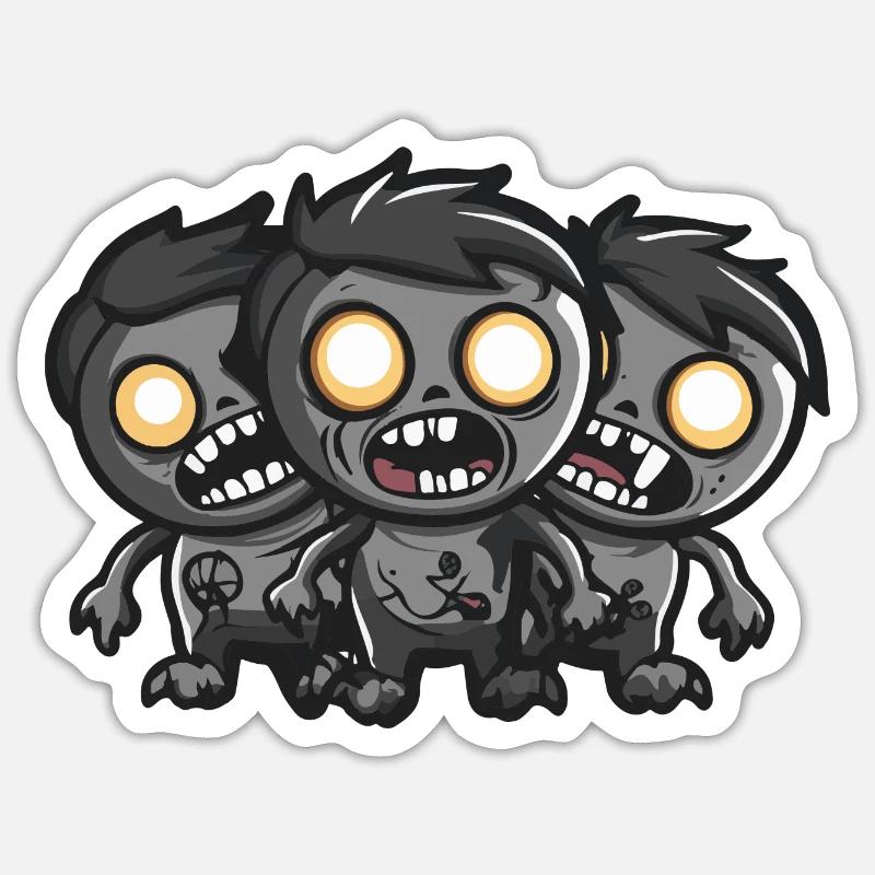 Zombies Halloween Mignon Bébé - Sticker taille S (10 x 10 cm) - blanc mat