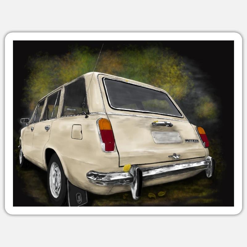 Lada Combi - Sticker size S (10 x 10 cm) - white matte