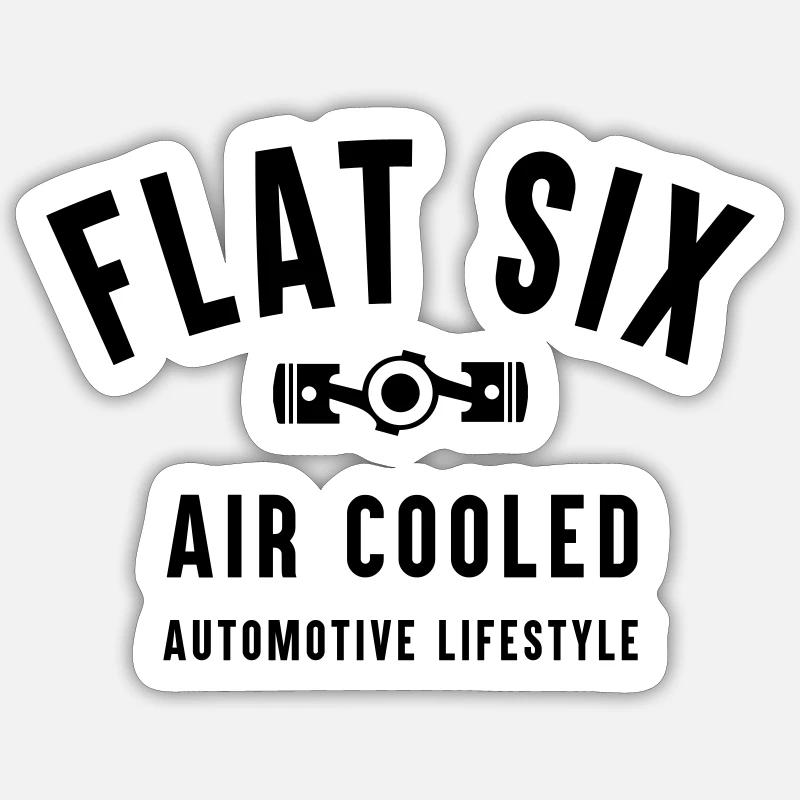 flatsix aircooled - Sticker Größe S (10 x 10 cm) - Mattweiß