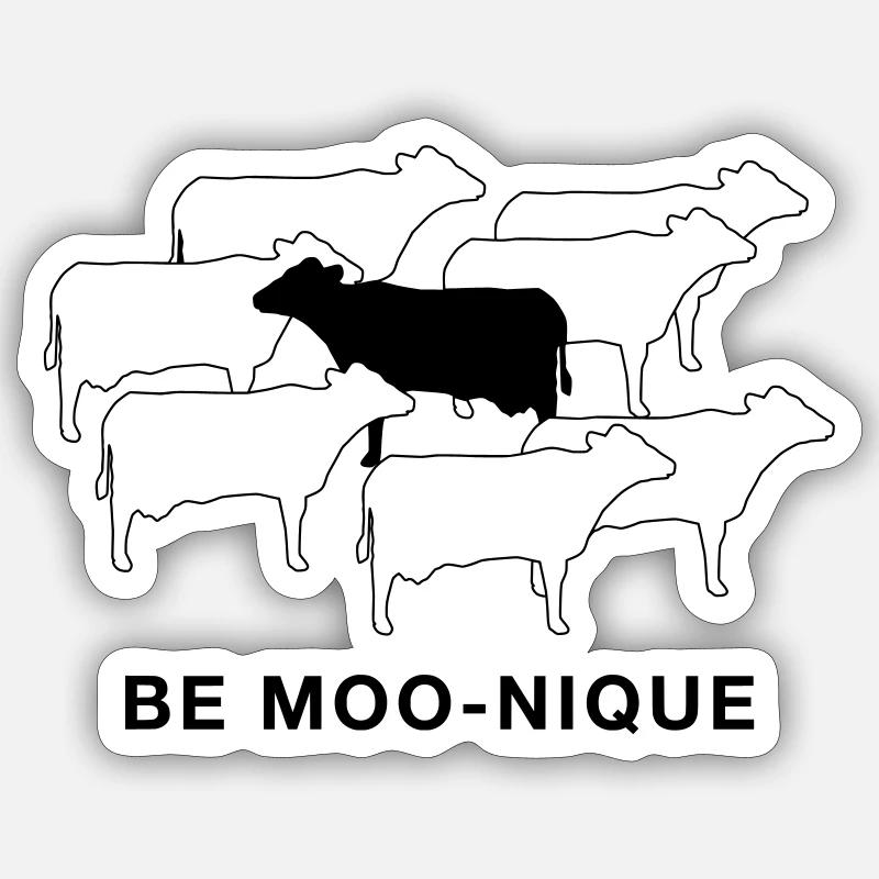 Sei Muh-nique - Sticker Größe S (10 x 10 cm) - Mattweiß