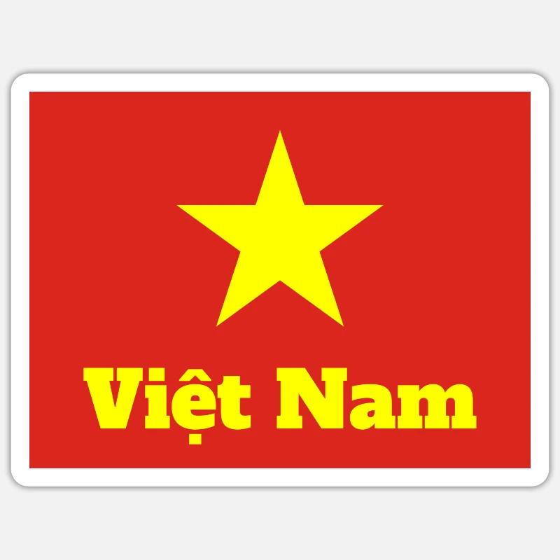 Vietnamese Flag - Sticker size S (10 x 10 cm) - white matte