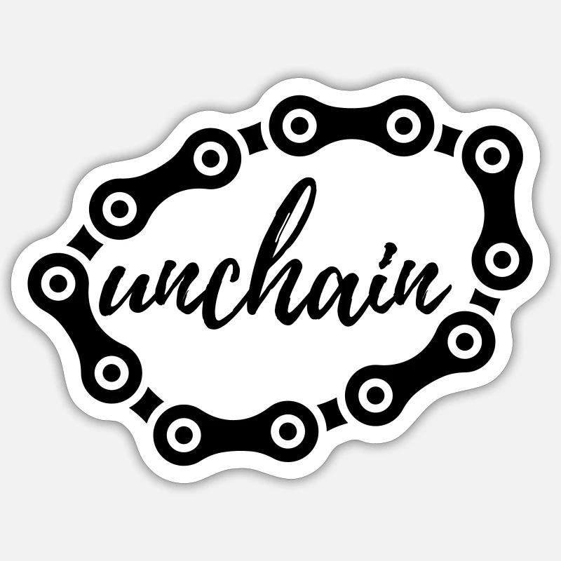 unchain - Sticker Größe S (10 x 10 cm) - Mattweiß