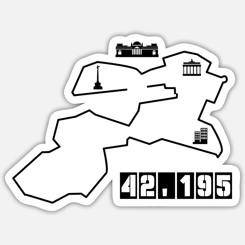 Berlin Marathon - Sticker Größe S (10 x 10 cm) - Mattweiß